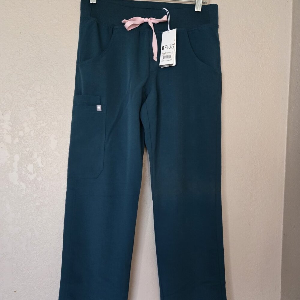 Figs XS Kade Cargo Caribbean Blue Scrub Pants